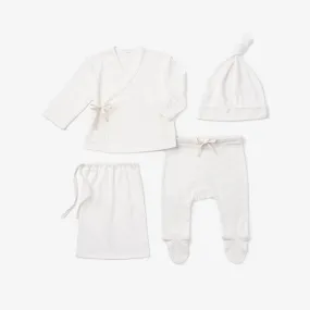 White Organic Cotton Pointelle Layette Gift Set