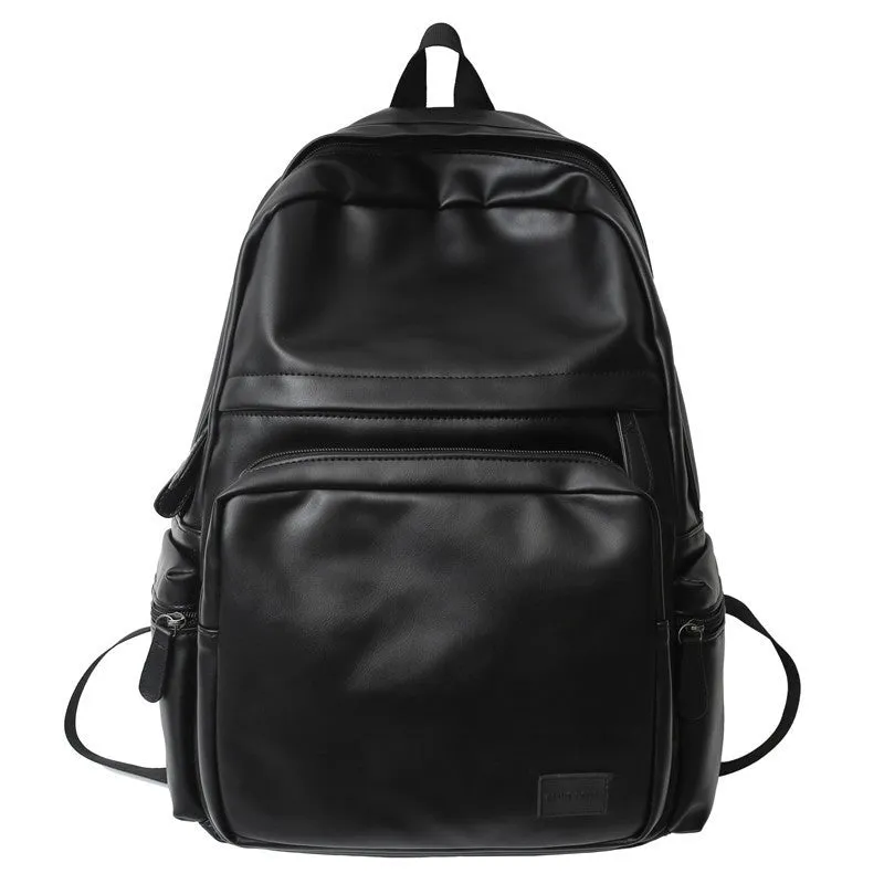 Wholesale  New Backpack Fashion Pu Bag Computer Bag Large Capacity Schoolbag for Men Simple Casual Backpack