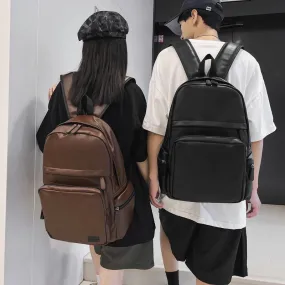 Wholesale  New Backpack Fashion Pu Bag Computer Bag Large Capacity Schoolbag for Men Simple Casual Backpack
