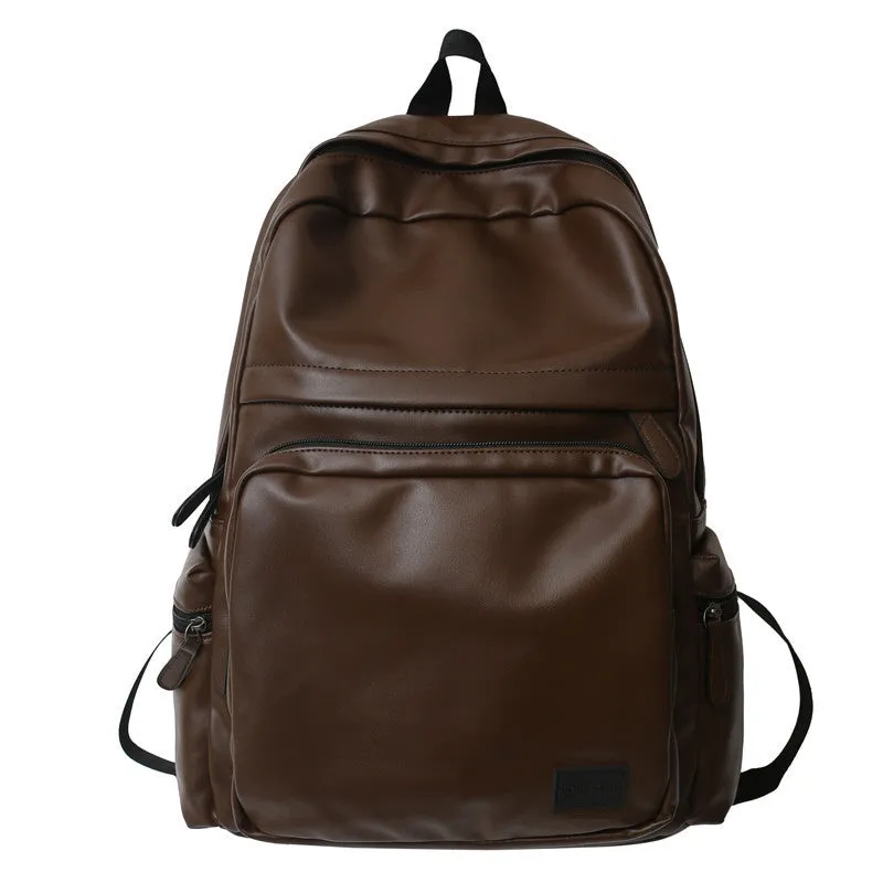 Wholesale  New Backpack Fashion Pu Bag Computer Bag Large Capacity Schoolbag for Men Simple Casual Backpack