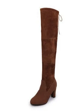 Wish  New HOTan and NEWn over-the-Knee Boots High Heel Chunky Heel plus Size Women's Boots Foreign Trade in Stock