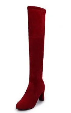 Wish  New HOTan and NEWn over-the-Knee Boots High Heel Chunky Heel plus Size Women's Boots Foreign Trade in Stock