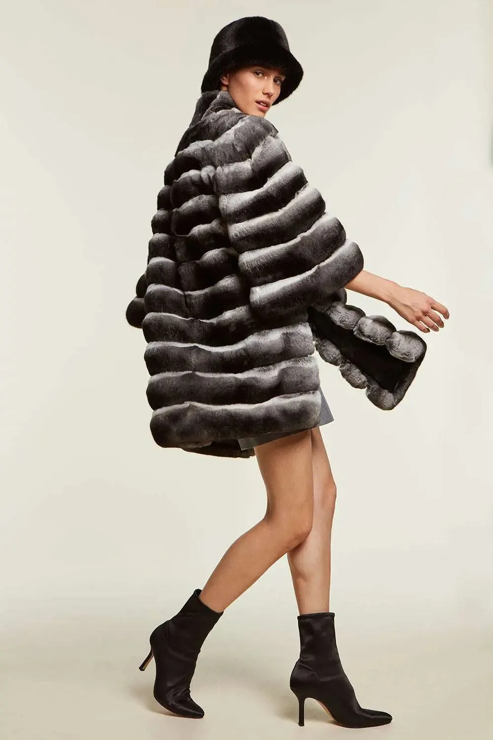 Women's chinchilla fur coat